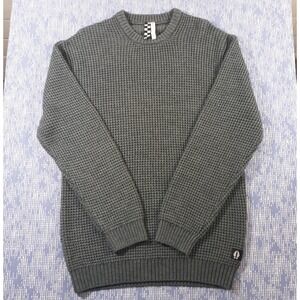 Bearded Goat Waffle Knit Sweater Merino Wool Blend Mens 2XL Heavyweight Gray